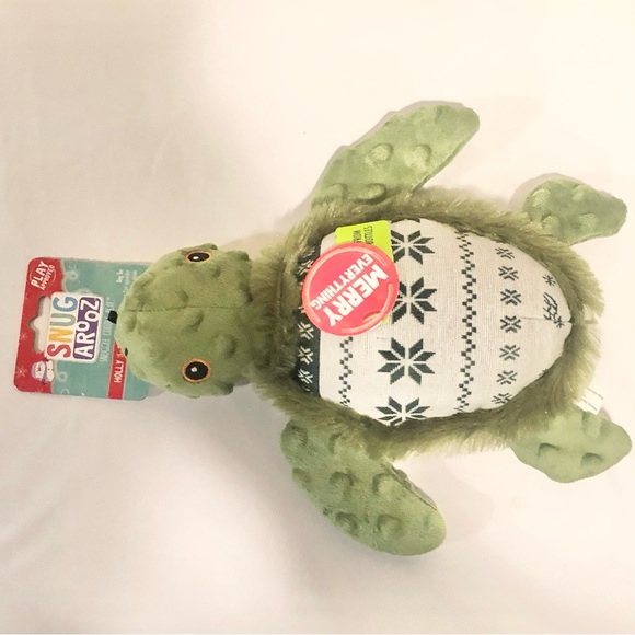 SNUGAROOZ “Holly” The Turtle Crinkle Dog Toy Christmas Plush NWT - Picture 3 of 8